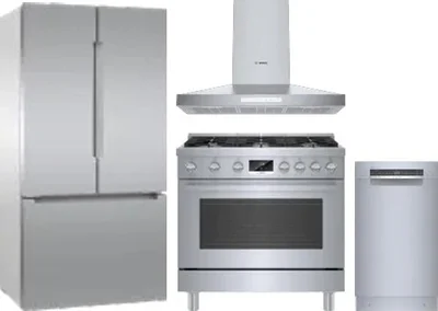 4 Piece Package Includes Refrigerator, Range, Hood And Dishwasher