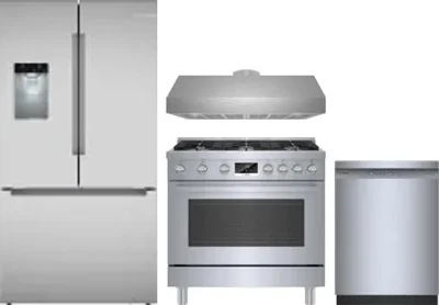 4 Piece Package Includes Refrigerator, Range, Hood And Dishwasher
