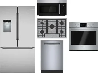 5 Piece Package Includes Refrigerator, Cooktop, Wall Oven, Microwave And Dishwasher