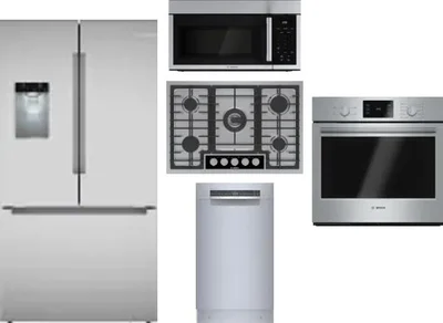 5 Piece Package Includes Refrigerator, Cooktop, Wall Oven, Microwave And Dishwasher