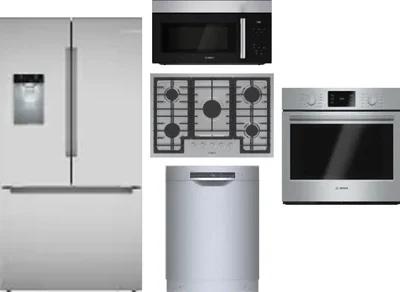 5 Piece Package Includes Refrigerator, Cooktop, Wall Oven, Microwave And Dishwasher