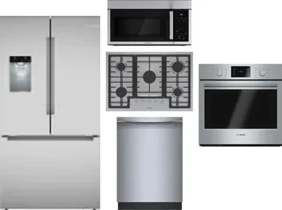 5 Piece Package Includes Refrigerator, Cooktop, Wall Oven, Microwave And Dishwasher