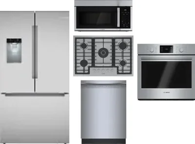 5 Piece Package Includes Refrigerator, Cooktop, Wall Oven, Microwave And Dishwasher