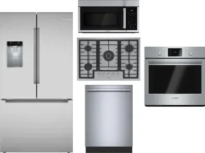 5 Piece Package Includes Refrigerator, Cooktop, Wall Oven, Microwave And Dishwasher