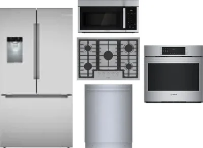 5 Piece Package Includes Refrigerator, Cooktop, Wall Oven, Microwave And Dishwasher