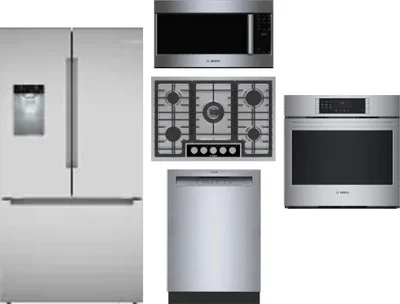 5 Piece Package Includes Refrigerator, Cooktop, Wall Oven, Microwave And Dishwasher