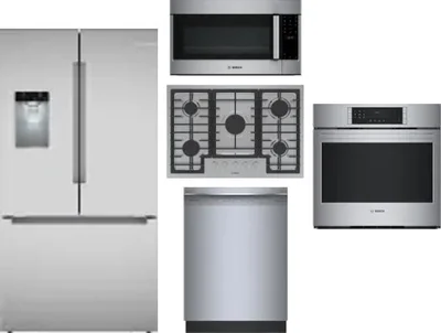 5 Piece Package Includes Refrigerator, Cooktop, Wall Oven, Microwave And Dishwasher