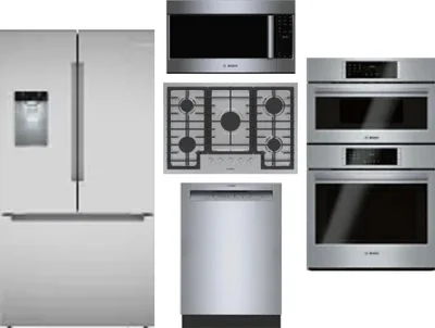 5 Piece Package Includes Refrigerator, Cooktop, Wall Oven, Microwave And Dishwasher