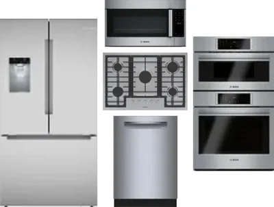 5 Piece Package Includes Refrigerator, Cooktop, Wall Oven, Microwave And Dishwasher