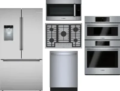 5 Piece Package Includes Refrigerator, Cooktop, Wall Oven, Microwave And Dishwasher