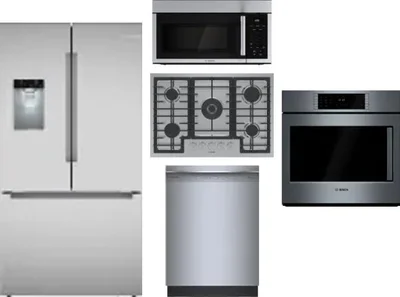 5 Piece Package Includes Refrigerator, Cooktop, Wall Oven, Microwave And Dishwasher