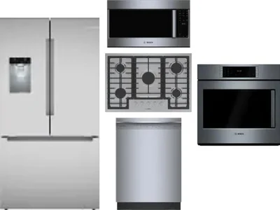 5 Piece Package Includes Refrigerator, Cooktop, Wall Oven, Microwave And Dishwasher