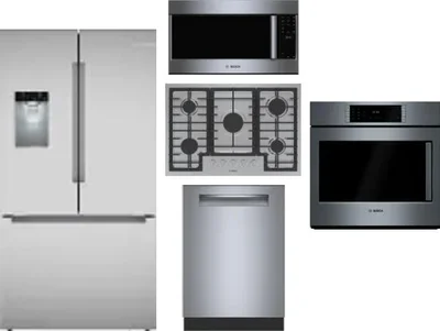 5 Piece Package Includes Refrigerator, Cooktop, Wall Oven, Microwave And Dishwasher