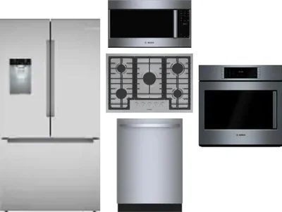 5 Piece Package Includes Refrigerator, Cooktop, Wall Oven, Microwave And Dishwasher