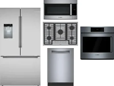5 Piece Package Includes Refrigerator, Cooktop, Wall Oven, Microwave And Dishwasher