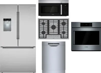 5 Piece Package Includes Refrigerator, Cooktop, Wall Oven, Microwave And Dishwasher