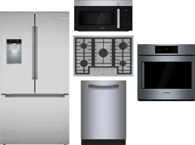 5 Piece Package Includes Refrigerator, Cooktop, Wall Oven, Microwave And Dishwasher