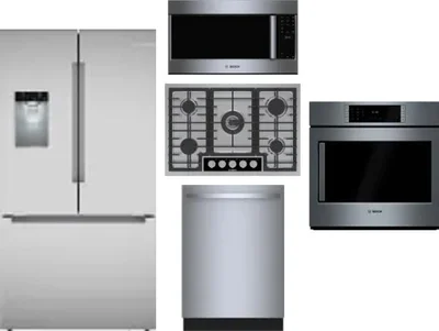 5 Piece Package Includes Refrigerator, Cooktop, Wall Oven, Microwave And Dishwasher
