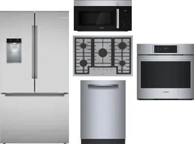 5 Piece Package Includes Refrigerator, Cooktop, Wall Oven, Microwave And Dishwasher