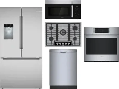 5 Piece Package Includes Refrigerator, Cooktop, Wall Oven, Microwave And Dishwasher