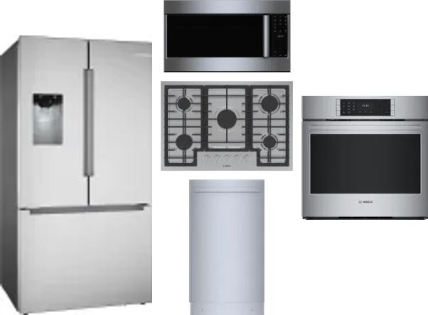 5 Piece Package Includes Refrigerator, Cooktop, Wall Oven, Microwave And Dishwasher
