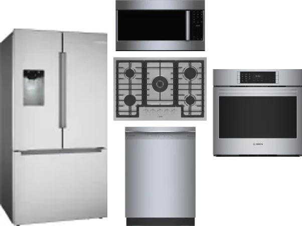 5 Piece Package Includes Refrigerator, Cooktop, Wall Oven, Microwave And Dishwasher