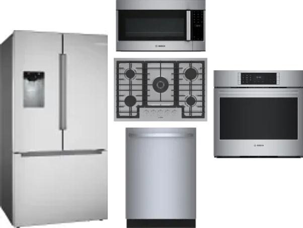 5 Piece Package Includes Refrigerator, Cooktop, Wall Oven, Microwave And Dishwasher