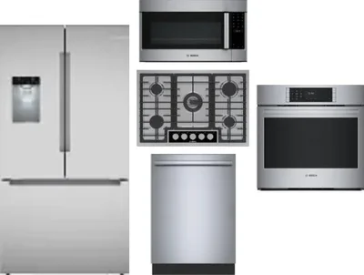 5 Piece Package Includes Refrigerator, Cooktop, Wall Oven, Microwave And Dishwasher