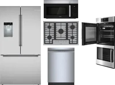 5 Piece Package Includes Refrigerator, Cooktop, Wall Oven, Microwave And Dishwasher