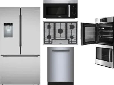 5 Piece Package Includes Refrigerator, Cooktop, Wall Oven, Microwave And Dishwasher