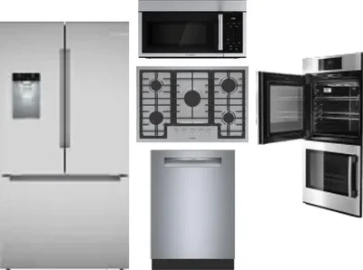 5 Piece Package Includes Refrigerator, Cooktop, Wall Oven, Microwave And Dishwasher