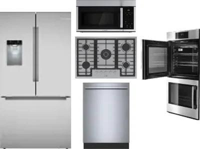 5 Piece Package Includes Refrigerator, Cooktop, Wall Oven, Microwave And Dishwasher