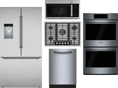 5 Piece Package Includes Refrigerator, Cooktop, Wall Oven, Microwave And Dishwasher