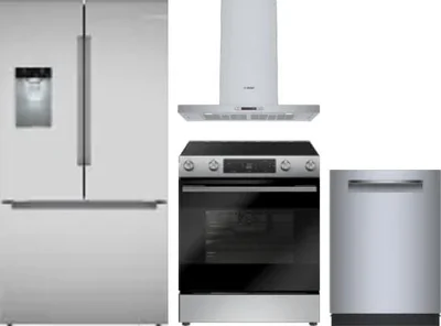 4 Piece Package Includes Refrigerator, Range, Hood And Dishwasher