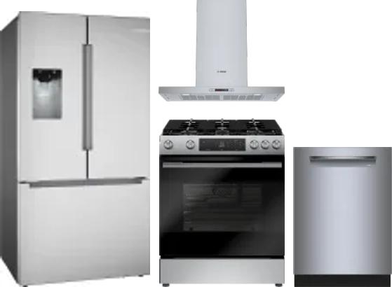 4 Piece Package Includes Refrigerator, Range, Hood And Dishwasher