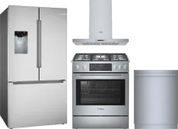 4 Piece Package Includes Refrigerator, Range, Hood And Dishwasher