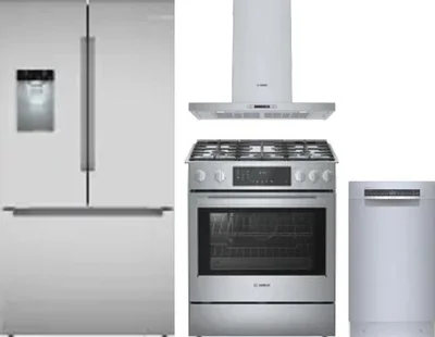 4 Piece Package Includes Refrigerator, Range, Hood And Dishwasher