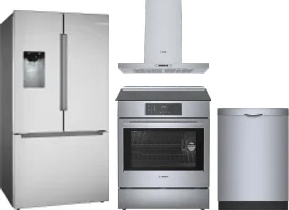 4 Piece Package Includes Refrigerator, Range, Hood And Dishwasher