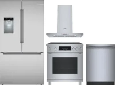 4 Piece Package Includes Refrigerator, Range, Hood And Dishwasher