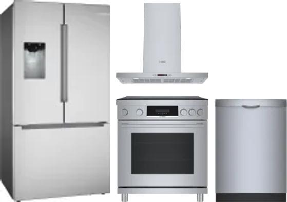 4 Piece Package Includes Refrigerator, Range, Hood And Dishwasher