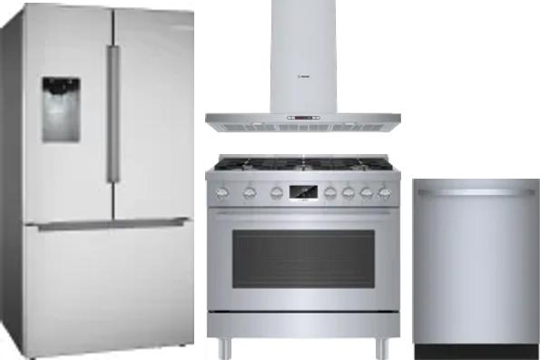 4 Piece Package Includes Refrigerator, Range, Hood And Dishwasher