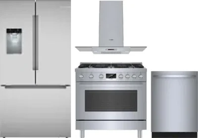 4 Piece Package Includes Refrigerator, Range, Hood And Dishwasher