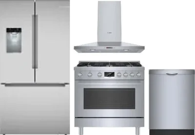 4 Piece Package Includes Refrigerator, Range, Hood And Dishwasher