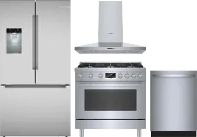 4 Piece Package Includes Refrigerator, Range, Hood And Dishwasher