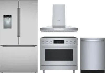 4 Piece Package Includes Refrigerator, Range, Hood And Dishwasher