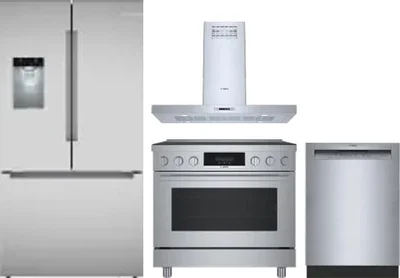 4 Piece Package Includes Refrigerator, Range, Hood And Dishwasher