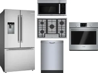 5 Piece Package Includes Refrigerator, Cooktop, Wall Oven, Microwave And Dishwasher