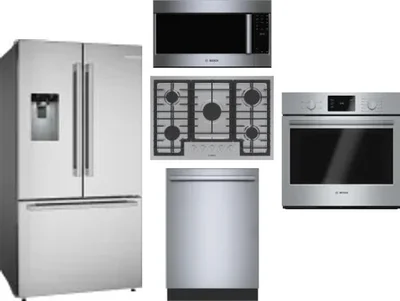 5 Piece Package Includes Refrigerator, Cooktop, Wall Oven, Microwave And Dishwasher