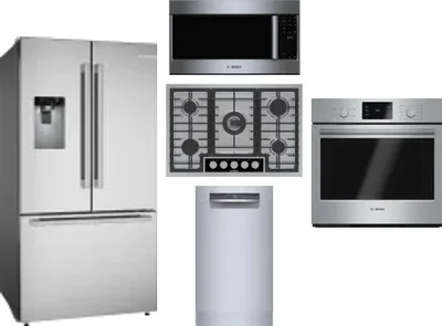 5 Piece Package Includes Refrigerator, Cooktop, Wall Oven, Microwave And Dishwasher