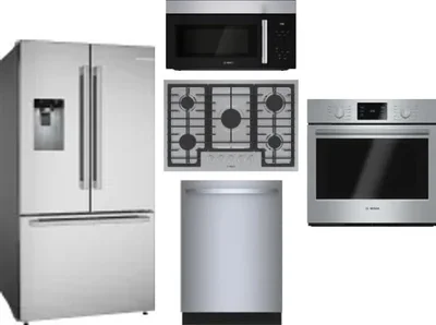 5 Piece Package Includes Refrigerator, Cooktop, Wall Oven, Microwave And Dishwasher